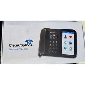 Clear Captions Blue Hearing Impaired Corded Black Telephone Talk To Text Readout
